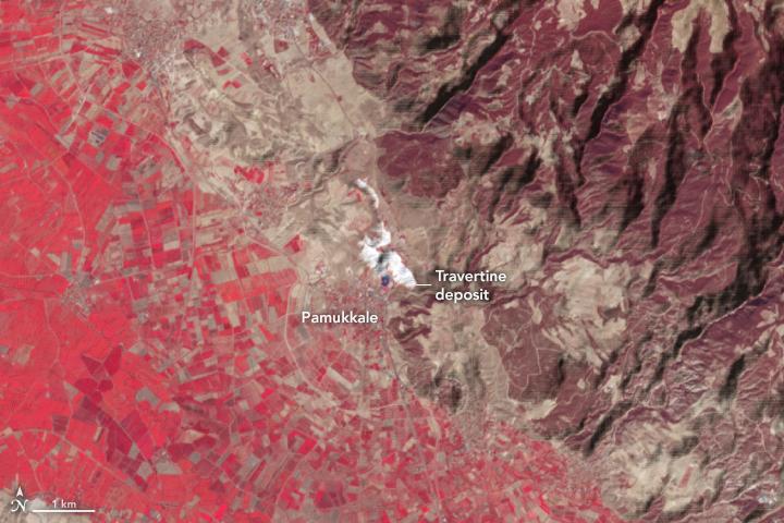 The bright white rocks of Turkey's Pamukkale plateau