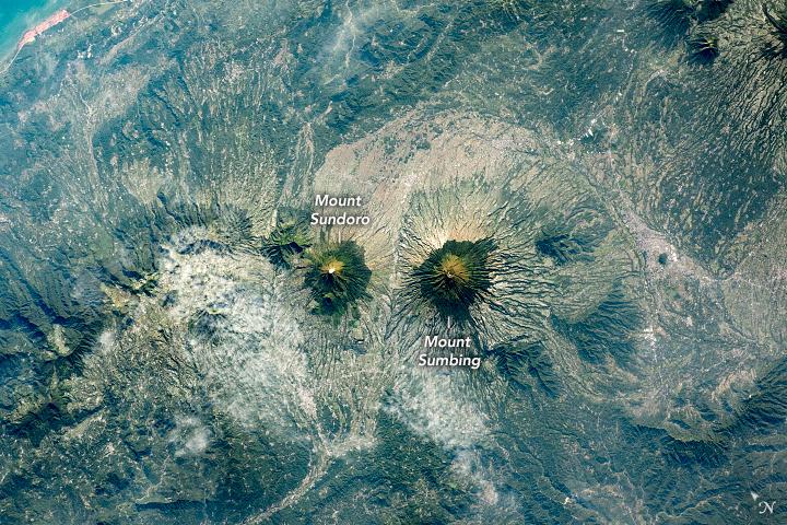 Volcanic peaks in Central Java