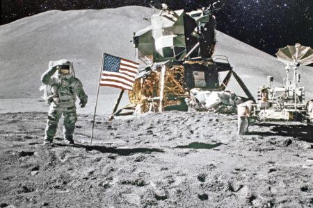 Astronaut,On,Lunar,(moon),Landing,Mission.,Elements,Of,This,Image