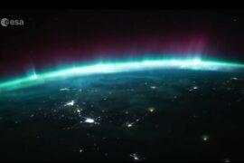 Spectacular astronaut view of the northern lights