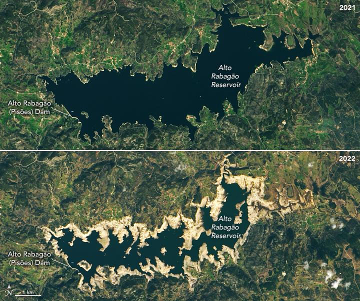 Severe drought in Portugal has left reservoirs at extreme lows
