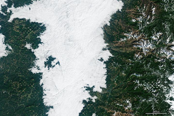Fog covers the Willamette Valley in Oregon