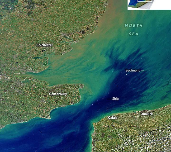 Churning waters in the English Channel