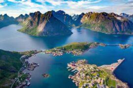 The Scandinavian Peninsula in northern Europe