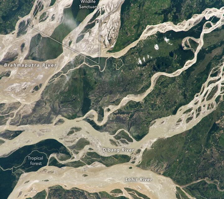 The Brahmaputra river in northern India