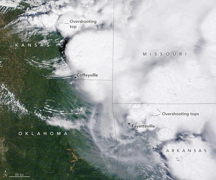 Supercell thunderstorms over the Great Plains
