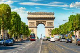 The Arc de Triomphe in Paris, France