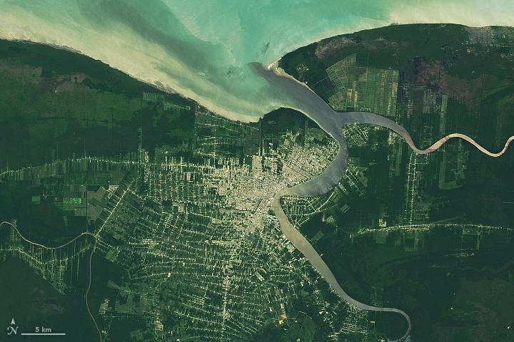 Paramaribo on the banks of the Suriname River