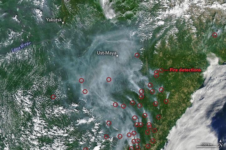 Rivers of smoke over Sakha in the Russian Far East