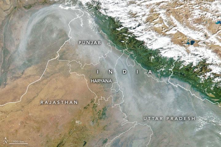 Crop-burning season in northwestern India