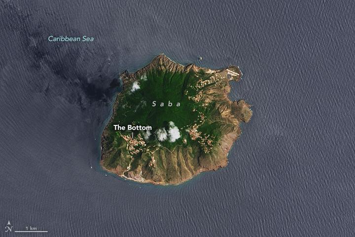 The volcanic island of Saba