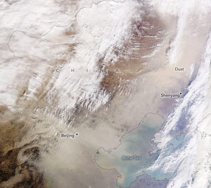Sand streaming over northern China