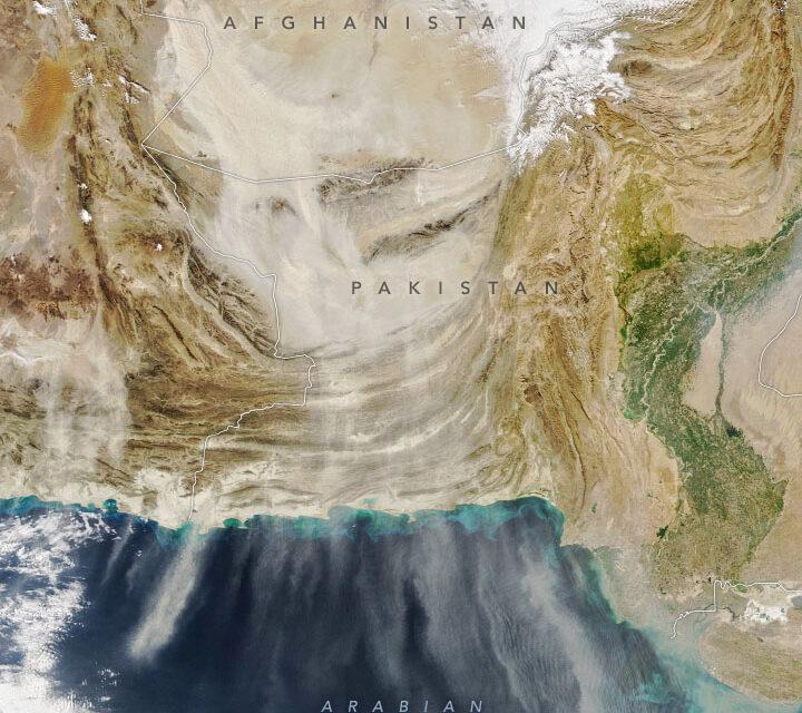 Lake Hamun is a major source of dust storms