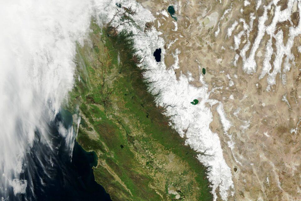 Record snowpack in the Sierra Nevada mountains