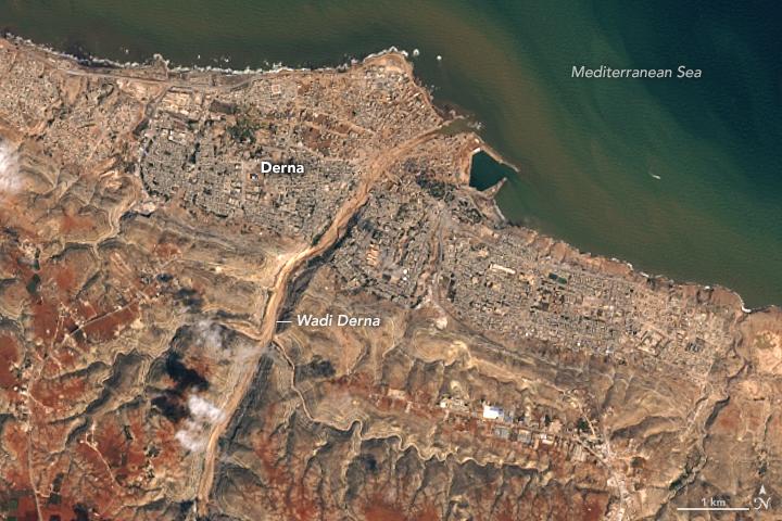 Aftermath of catastrophic flooding in Derna, Libya