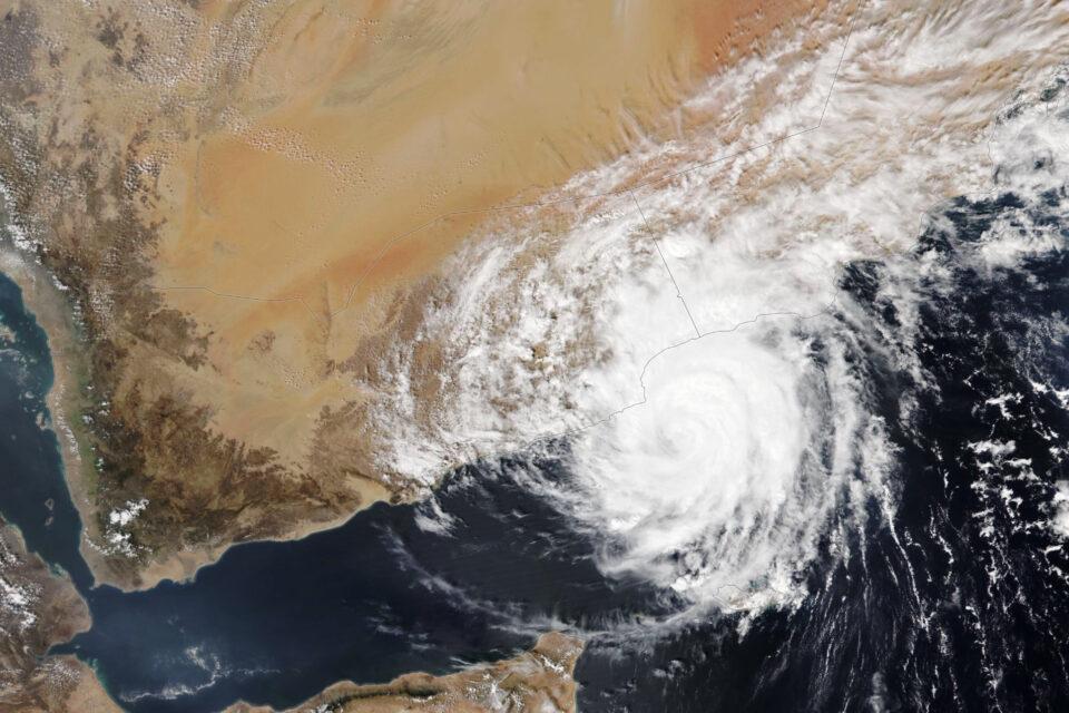 Tropical Cyclone Tej is dumping water in the desert