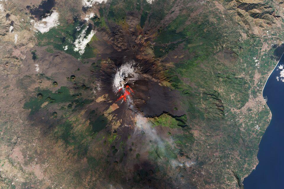 Mount Etna erupts on the island of Sicily