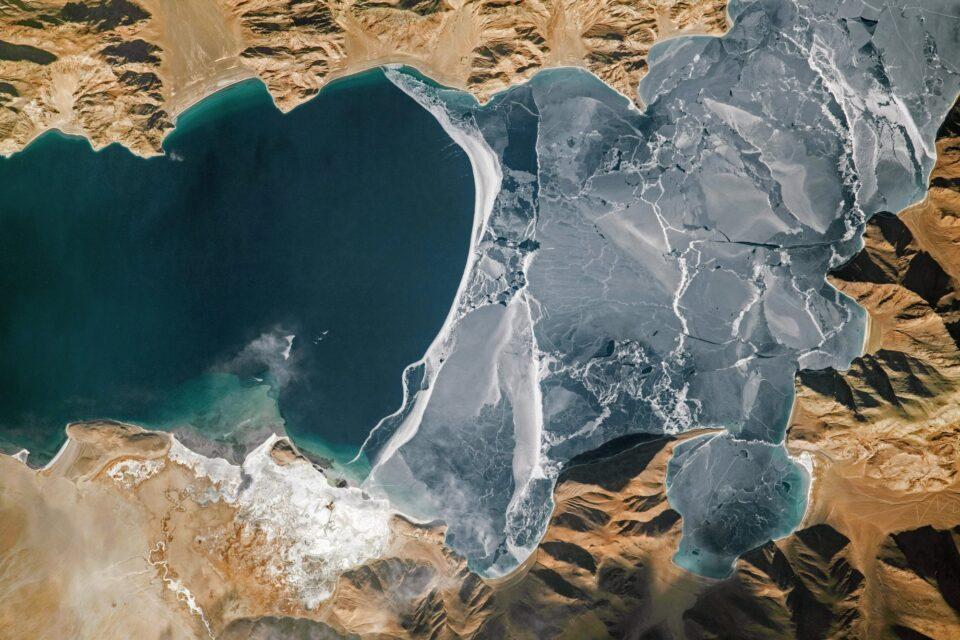 Pangong Lake on the Tibetan Plateau