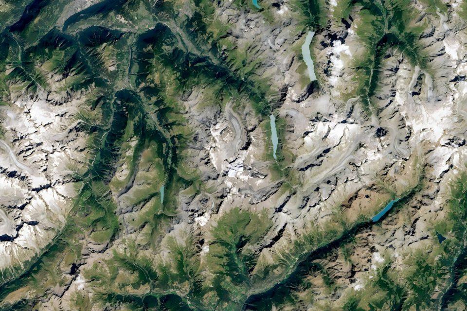 The Corbassière glacier in the Swiss Alps
