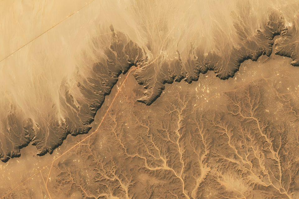 Messak Settafet plateau in the Sahara Desert